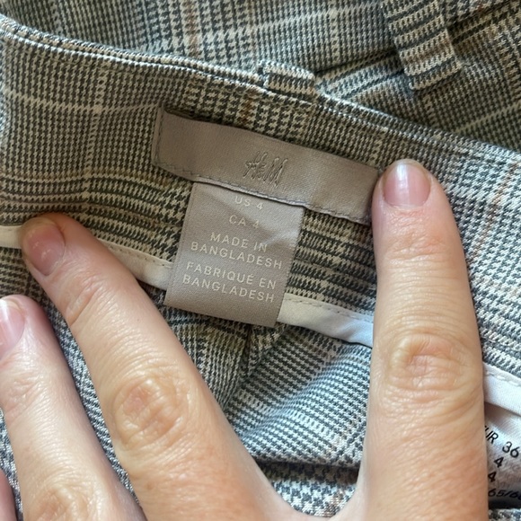 h&m worn once plaid work pants size 4 - Picture 2 of 3